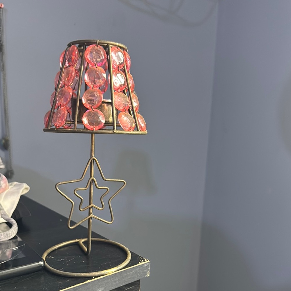 2000’s pink Crystal Star candle Lamp